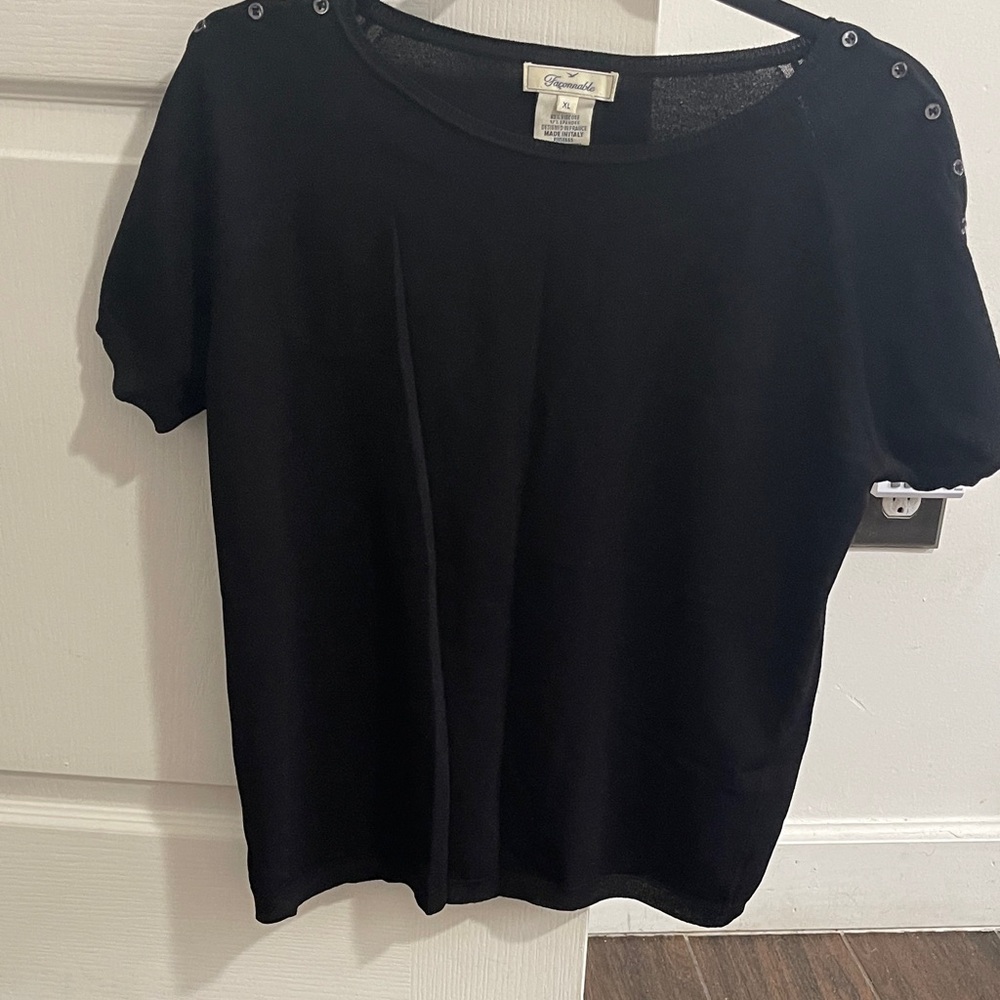 Faconnable Black Short Sleeve Tee